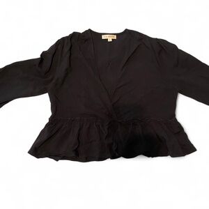 Pacsun LA hearts black ruffle top